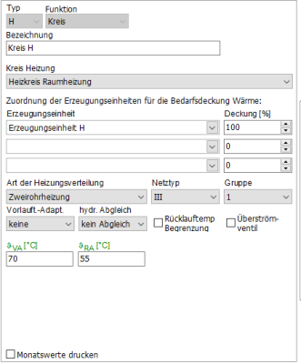 Kreis H in den Stammdaten